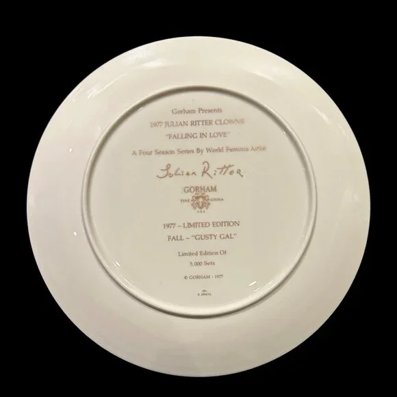 Set of 4 Vintage Julian Ritter Clown Plates, 1977 Whimsical Circus Art - Picture 9 of 12